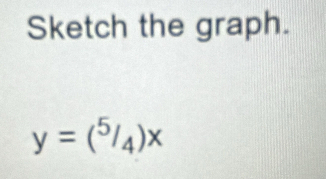 Sketch the graph.
y=(^5/_4)x