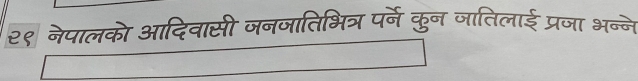 २९ नेपालको आदिवासी जनजातिभित्र पर्न कुन जातिलाई प्रजा भन्ने