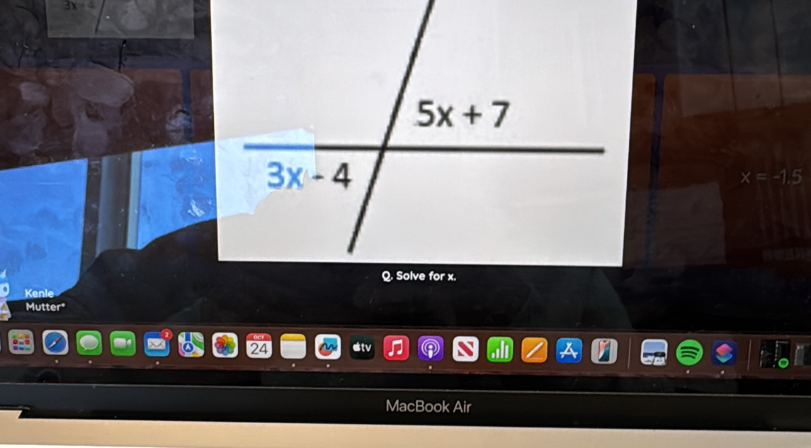 3x-4
x=-1.5
Kenle
Mutter"
et
MacBook