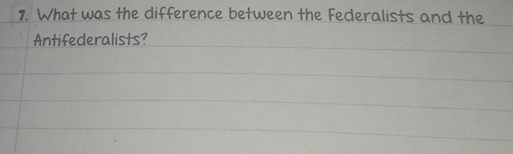 What was the difference between the Federalists and the 
Antifederalists?