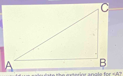 the exterior angle for