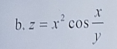 z=x^2cos  x/y 