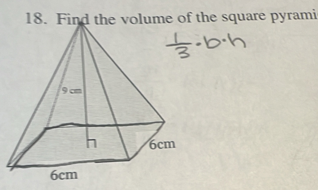 Find the volume of the square pyrami