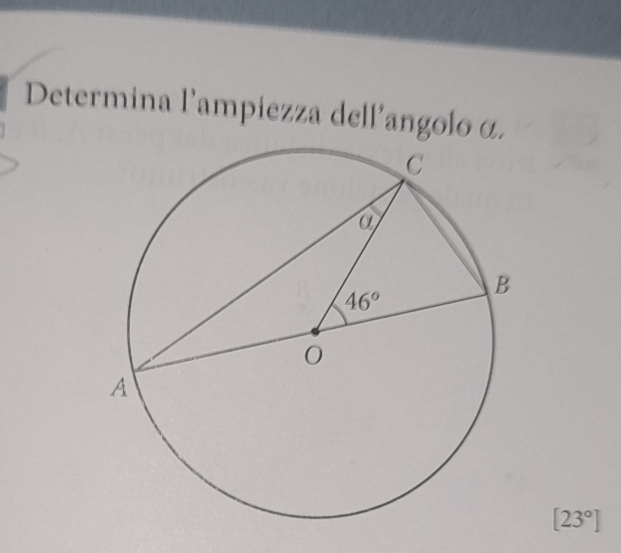 Determina l'ampiezza dell'angolo α.
[23°]