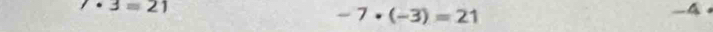 /· 3=21
-7· (-3)=21
-4