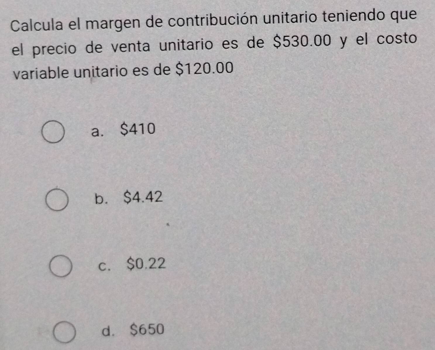 Resuelto:Calcula el margen de contribución unitario teniendo que el ...