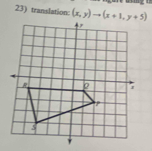 translation: (x,y)to (x+1,y+5)