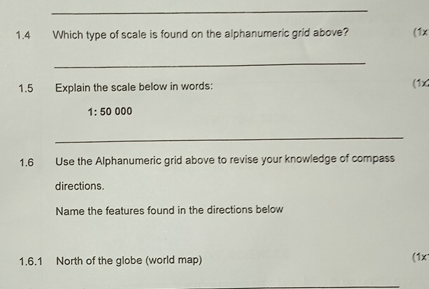 Gelöst:1.4 Which type of scale is found on the alphanumeric grid above ...
