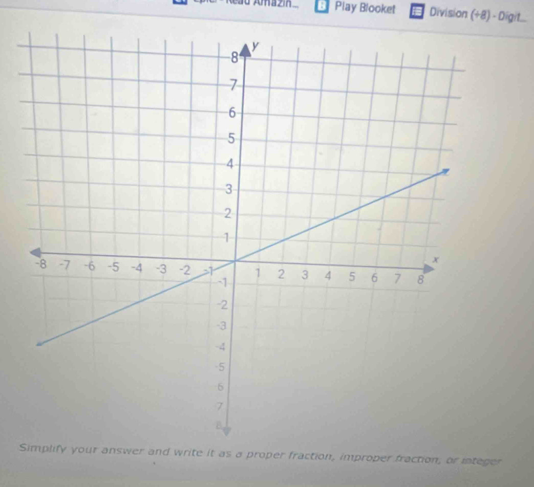 Read Amazin.... b Play Blooket Division (+8) - Digit.... 
Sanswer and write it as a proper fraction, improper fraction, or integer