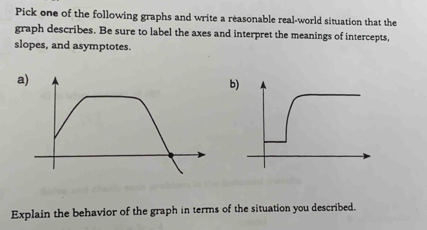 Solved: Pick one of the following graphs and write a réasonable real ...