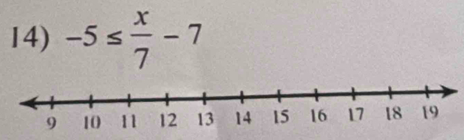 -5≤  x/7 -7