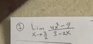 limlimits _xto  3/2  (4x^2-9)/3-2x 