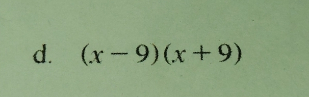 (x-9)(x+9)