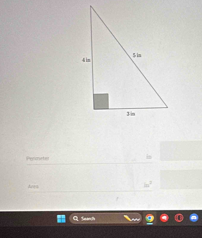 Perimeter 
in 
Area
in^2
Search