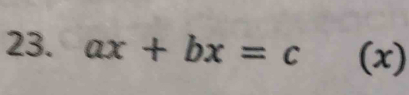 ax+bx=c° (x)