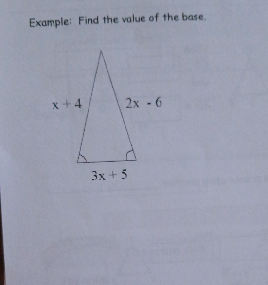 Example: Find the value of the base.