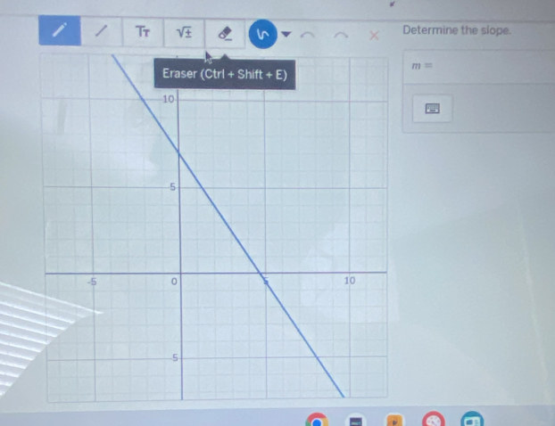 Tr sqrt(± ) Determine the slope.
m=