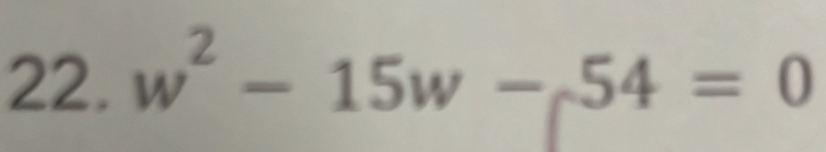 w^2-15w-54=0