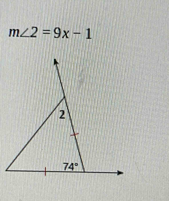 m∠ 2=9x-1