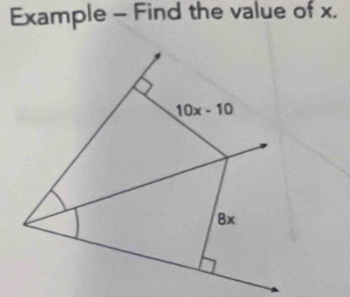 Example - Find the value of x.