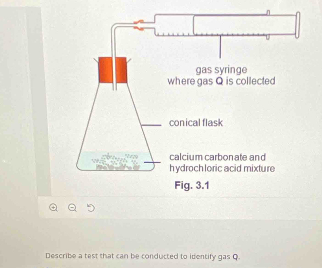 Describe a test that can be conducted to identify gas Q.