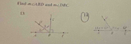 Find m∠ ABD and m∠ DBC
13.n