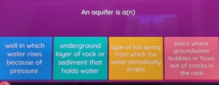 An aquifer is a(n)