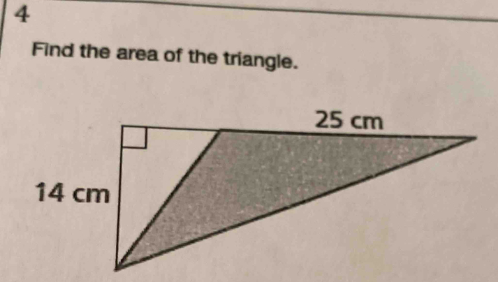 Find the area of the triangle.