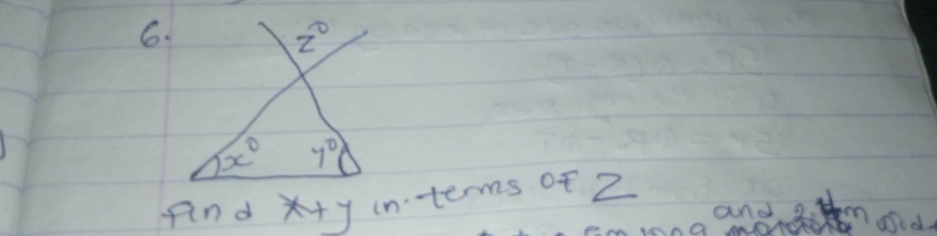 find x+y in terms of 2
and 2.