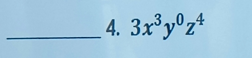 3x^3y^0z^4