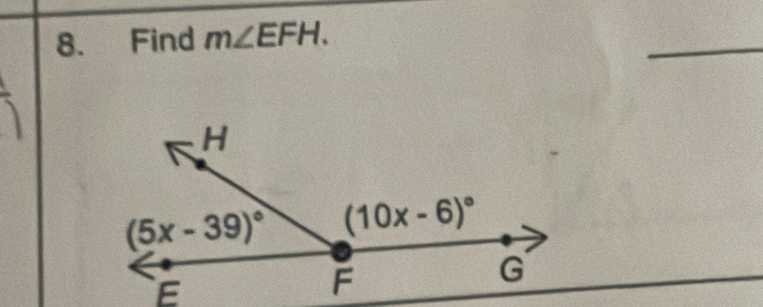 Find m∠ EFH.
_