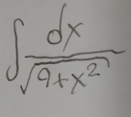 ∈t  dx/sqrt(9+x^2) 