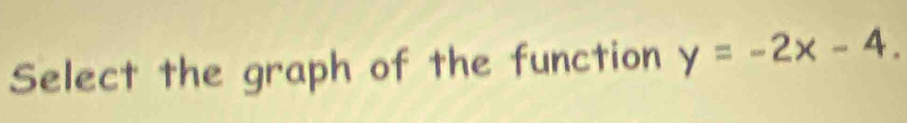 Select the graph of the function y=-2x-4.