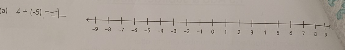 4+(-5)= _