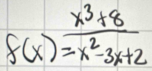 f(x)= (x^3+8)/x^2-3x+2 