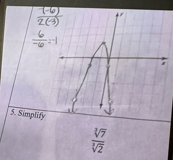 Simplify
 sqrt[3](7)/sqrt[3](2) 