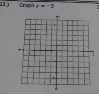 13.) Graph y=-3
1