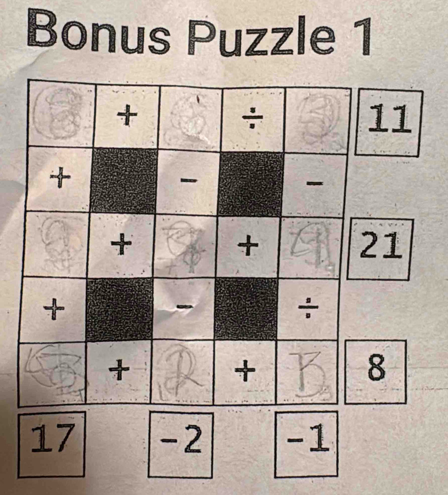 Bonus Puzzle 1
17
-2
-1