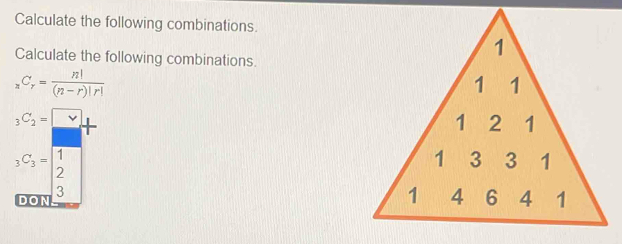 Solved: Calculate the following combinations. Calculate the following ...