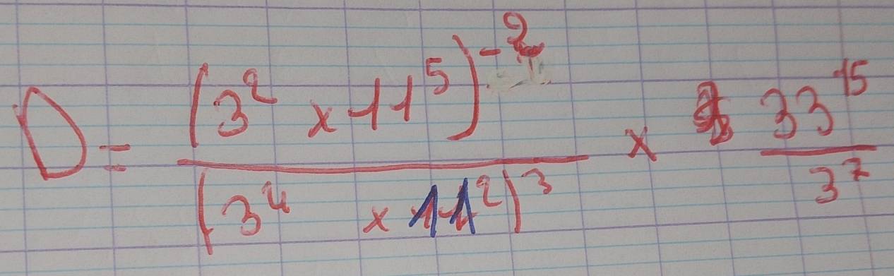 D=frac (3^2x+1^5)^- 2/5 (3^4* 41^2)^3*  33^5/3^2 