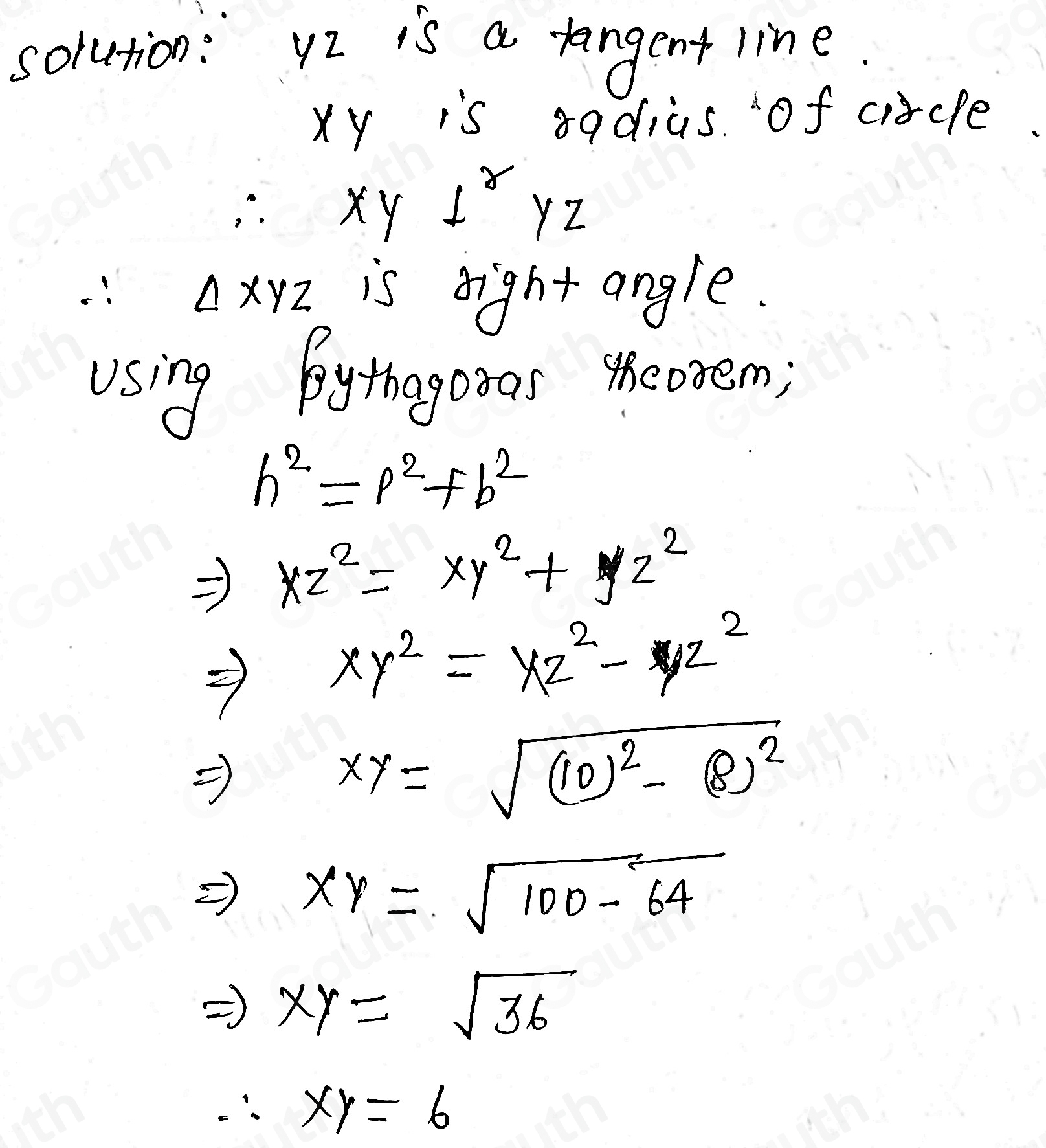Solved: YZ is tangent to circle X, and X is the center of the circle ...