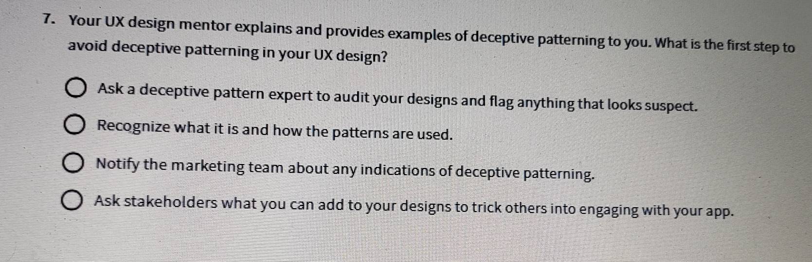Solved: Your UX design mentor explains and provides examples of ...