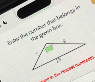 nter the number that belongs i
  
the green box