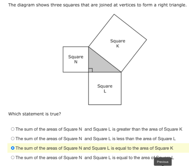 Solved: The diagram shows three squares that are joined at vertices to ...