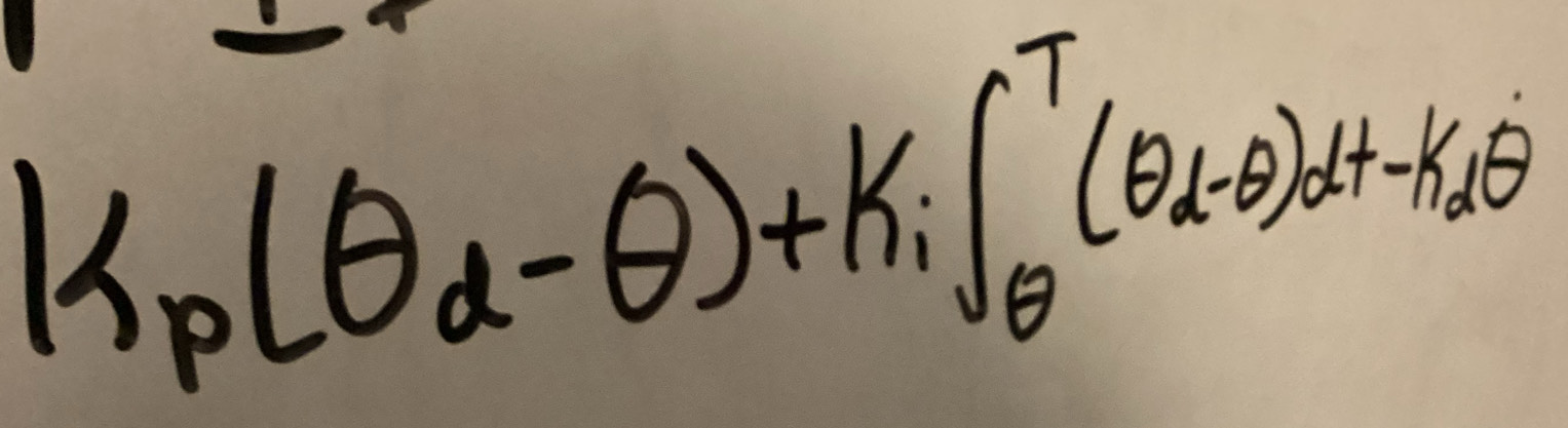 k_p(θ _alpha -θ )+K_i∈t^T_θ (θ _alpha -θ )d+k_1θ