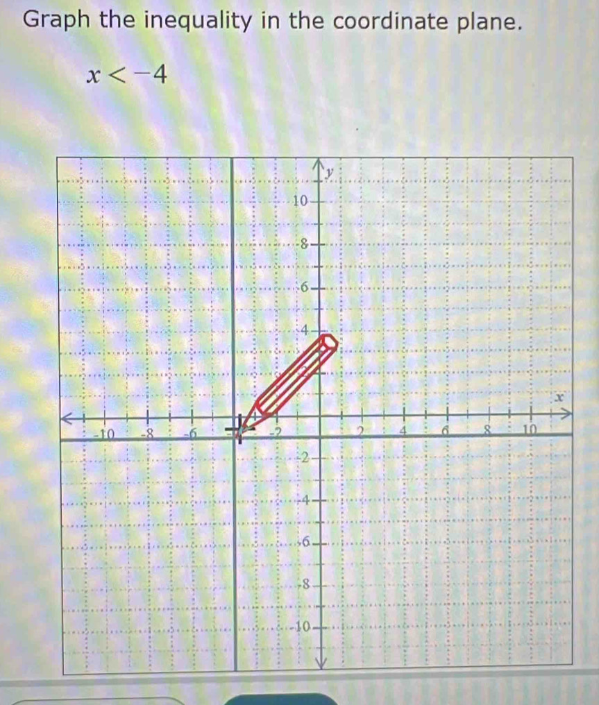 Graph the inequality in the coordinate plane.
x