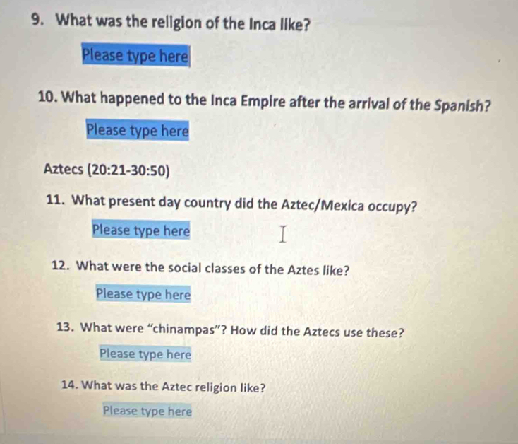 Solved: What was the religion of the Inca like? Please type here 10 ...