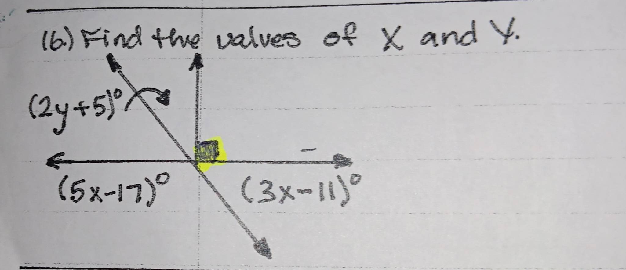 (6. ) Find the values of x and Y.