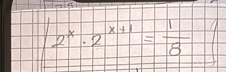 5
2^x· 2^(x+1)= 1/8 