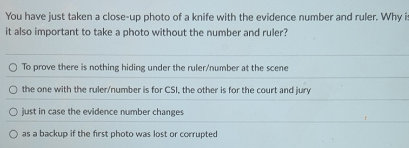 Solved: You have just taken a close-up photo of a knife with the ...